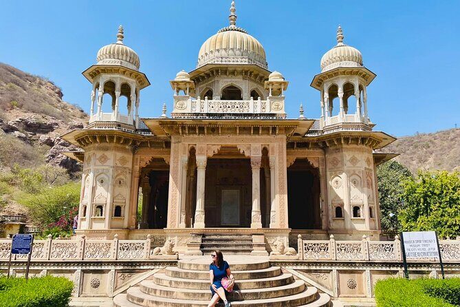 Explore Full Day Jaipur Guided Tour by Car with Guide - Royal Gaitor Tombs: quiet marble against the hills