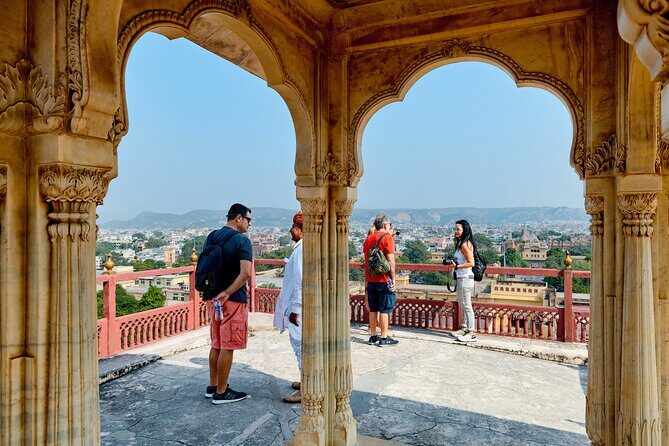Jaipur No Shopping Guided Sightseeing Tour with Heritage Walk - Amber Fort: the big courtyards and mirror-work detail