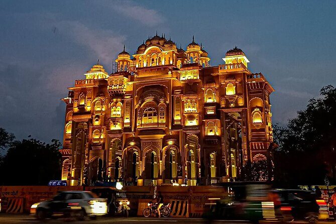 Magical Jaipur Night Tour Including Patrika Gate - Vidhan Sabha views from the road: architecture you catch on the move