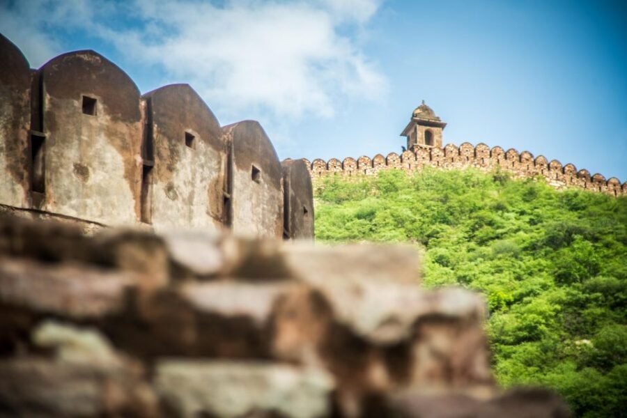 Private Full-Day Jaipur Guided Tour with Monkey Temple - Amber Fort and Jal Mahal: red sandstone, marble, and water views